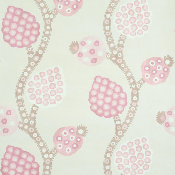 Annabel Warp Print, Rose Wallcoverings | Schumacher
