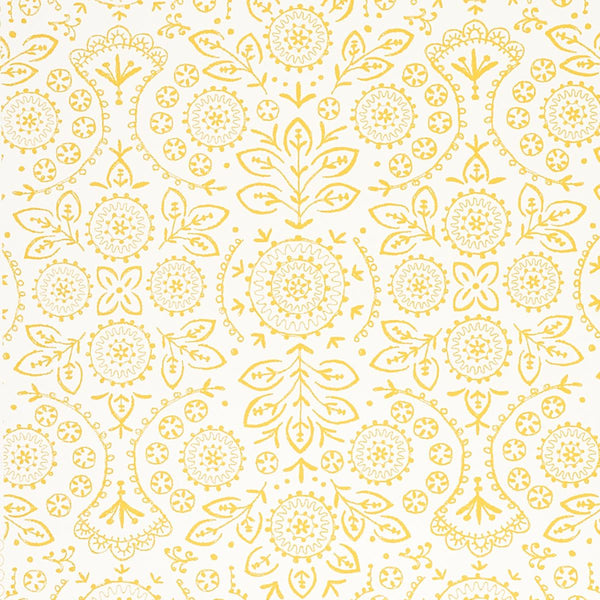 Tiana, Yellow Wallcoverings | Schumacher
