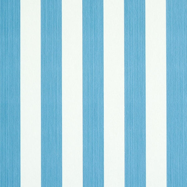 Edwin Stripe Medium, Ocean Wallcoverings | Schumacher