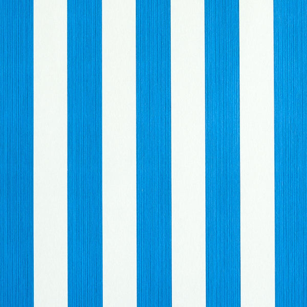 Edwin Stripe Medium, Cobalt Wallcoverings | Schumacher