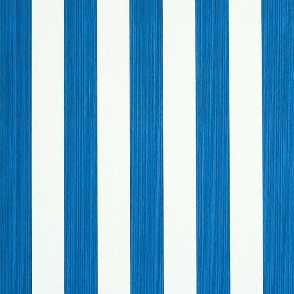 Edwin Stripe Medium, Navy Wallcoverings | Schumacher