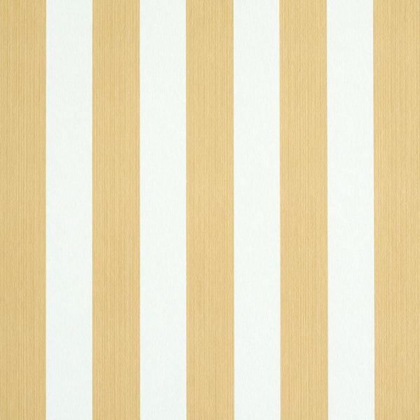 Edwin Stripe Medium, Wheat Wallcoverings | Schumacher