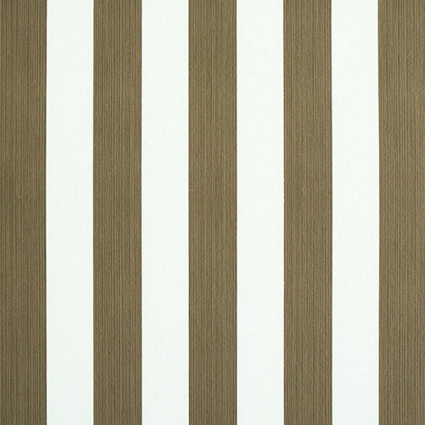 Edwin Stripe Medium, Mushroom Wallcoverings | Schumacher