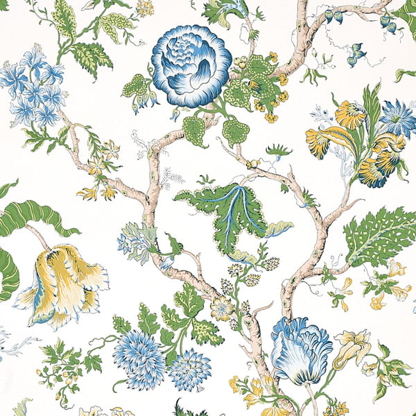 Josephine, Blue Wallcoverings | Schumacher