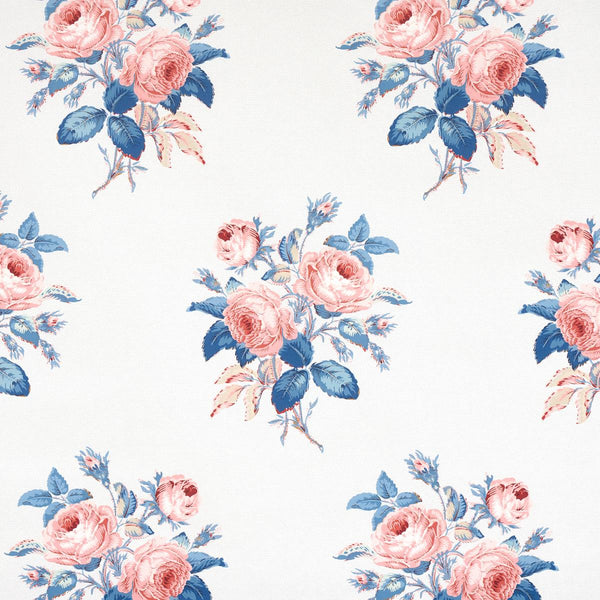 Loudon Rose, Rose & Blue Wallcoverings | Schumacher