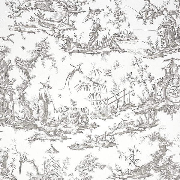 Shengyou Toile, Driftwood Wallcoverings | Schumacher