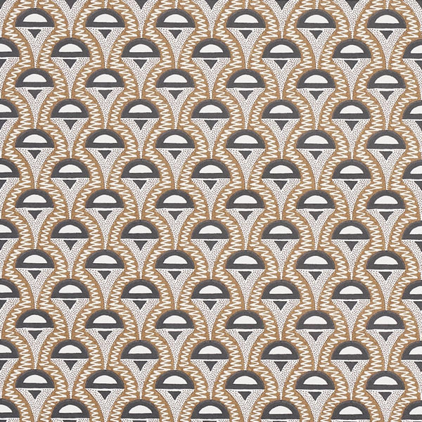 Abelino, Camel & Black Wallcoverings | Schumacher