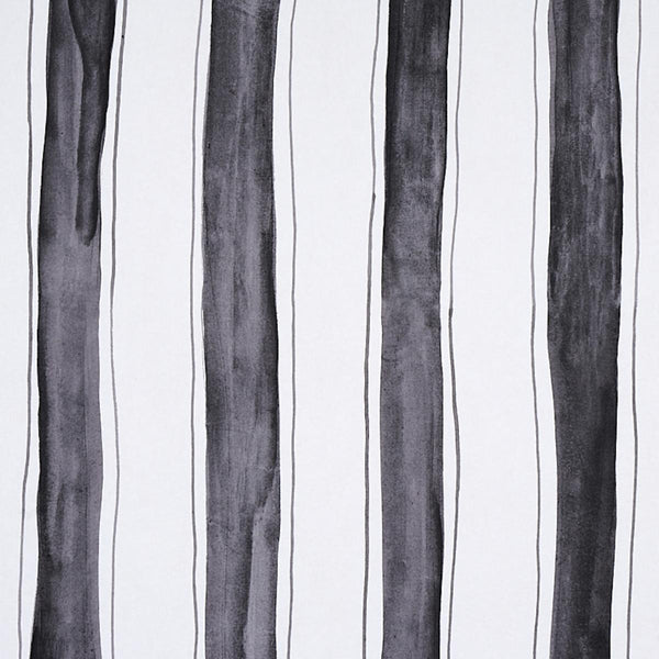 Tracing Stripes, Black Wallcoverings | Schumacher