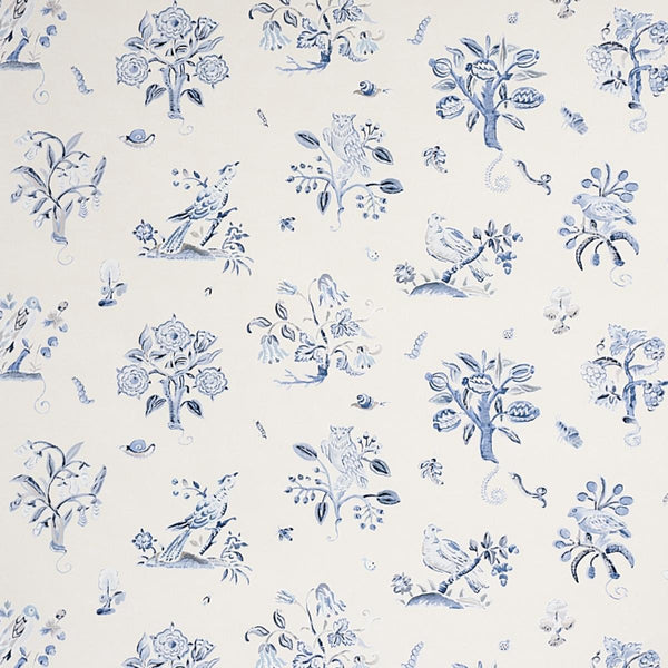 Magical Menagerie, Blues Wallcoverings | Schumacher