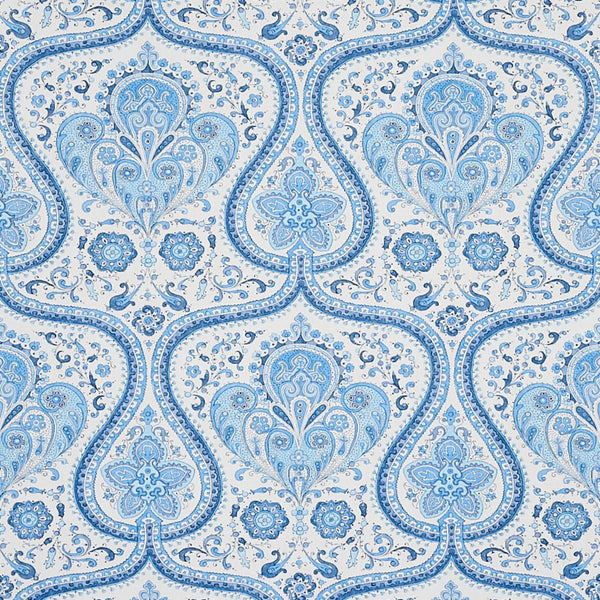 Paisley Court, Blue Wallcoverings | Schumacher