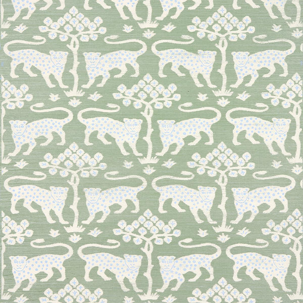 Woodland Leopard Sisal, Seaglass Wallcoverings | Schumacher
