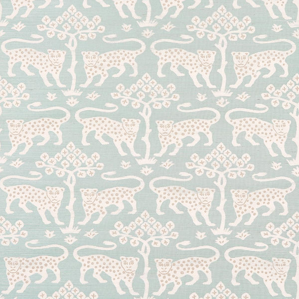 Woodland Leopard Sisal, Waterblue Wallcoverings | Schumacher