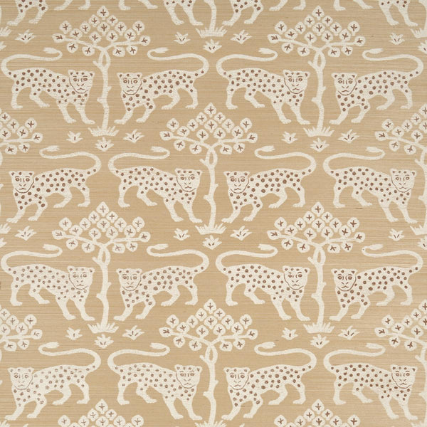 Woodland Leopard Sisal, Oatmeal Wallcoverings | Schumacher