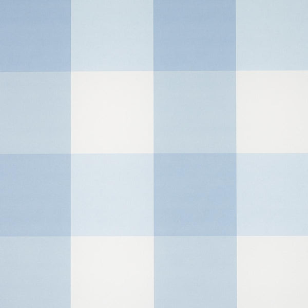 Willa Check Large, Chambray Wallcoverings | Schumacher