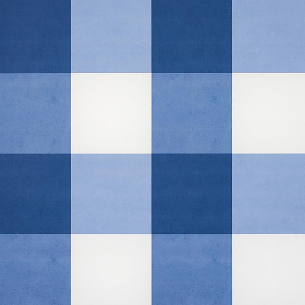 Willa Check Large, Navy Wallcoverings | Schumacher