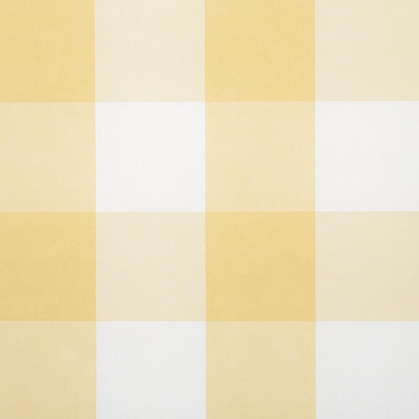 Willa Check Large, Yellow Wallcoverings | Schumacher
