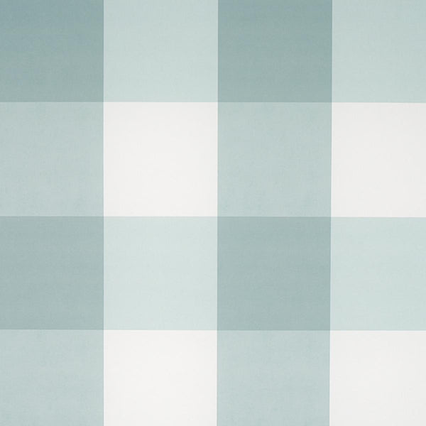 Willa Check Large, Seaglass Wallcoverings | Schumacher
