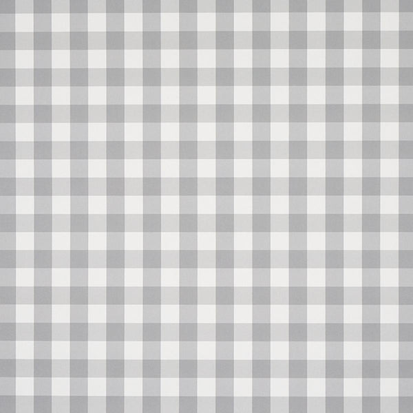 Willa Check Small, Grey Wallcoverings | Schumacher