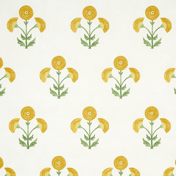 Saranda Flower, Marigold Wallcoverings | Schumacher