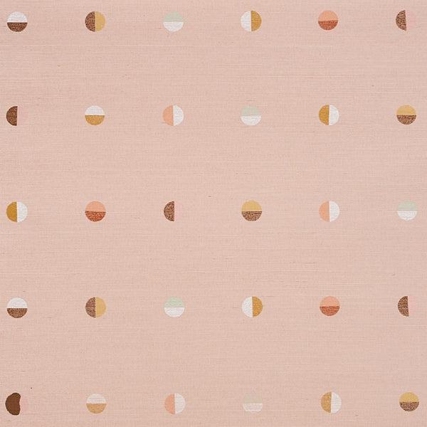Joshua Tree Hand Printed Sisal, Blush Wallcoverings | Schumacher