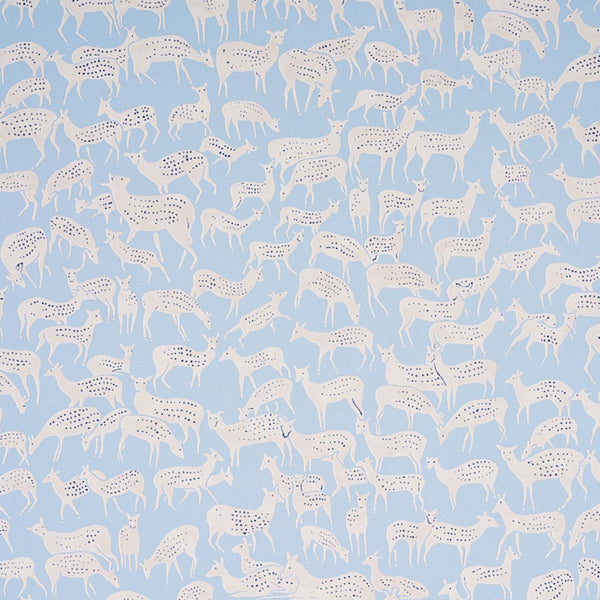 Fauna, Slate Blue Wallcoverings | Schumacher