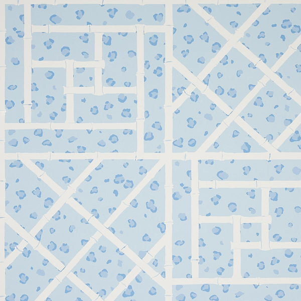 Fancy Beast, Sky Blue Wallcoverings | Schumacher