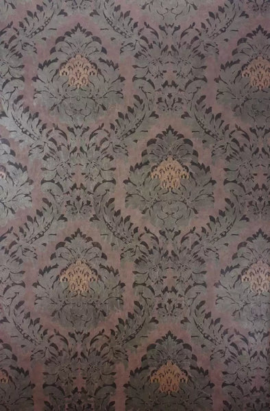 Fitzroy Stripe Vinyl Brown Wallpaper | Osborne & Little Europe