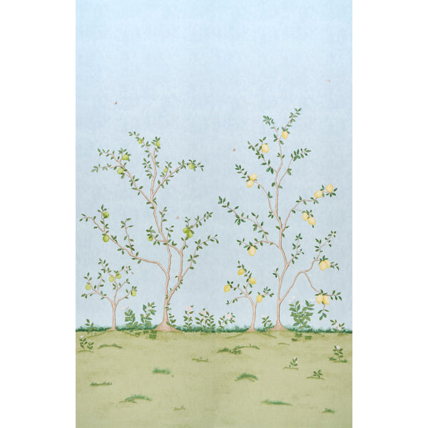 Citrus Blossom 2 Panel Set Sky — Schumacher