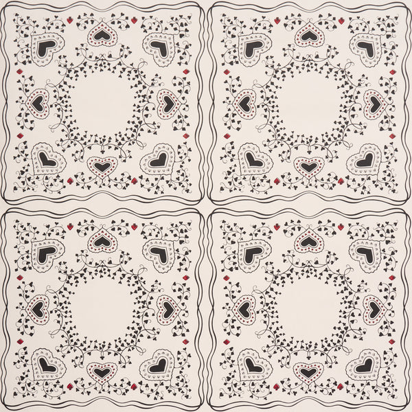 Garden of Hearts Black & Ivory — Schumacher