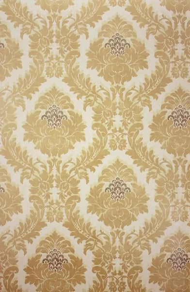 Rezzonico Damask Vinyl Gold Wallpaper | Osborne & Little Europe