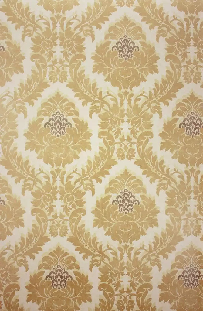 Rezzonico Damask Vinyl Gold Wallpaper | Osborne & Little Europe