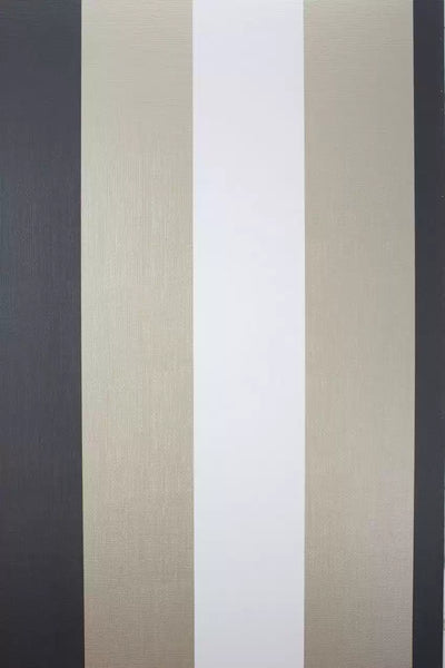 Dulwich Stripe Vinyl Black Wallpaper | Osborne & Little Europe