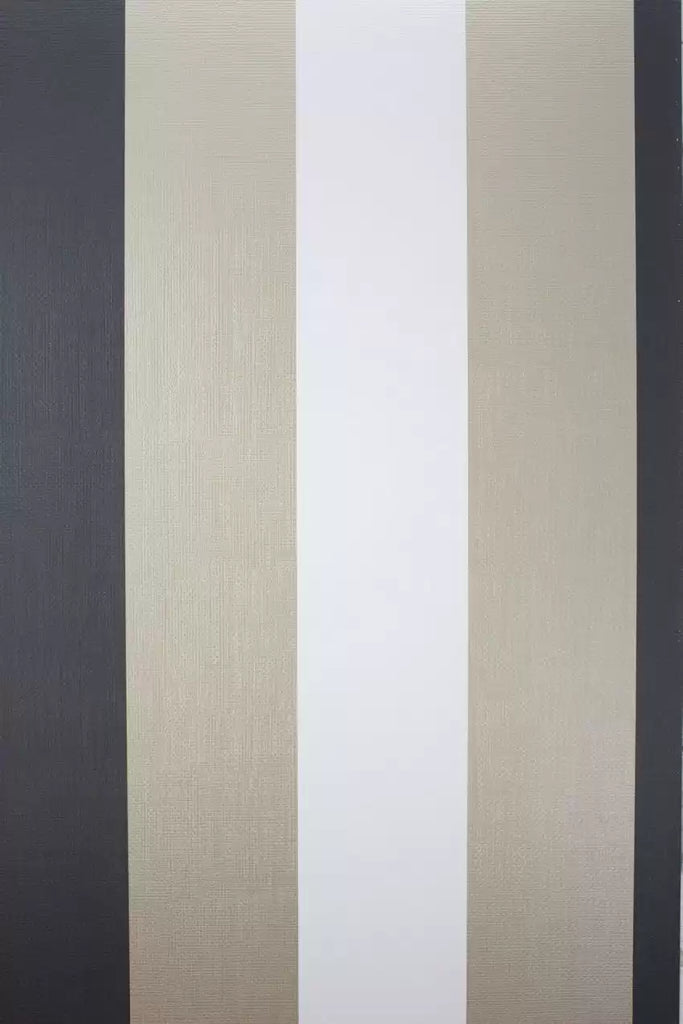 Dulwich Stripe Vinyl Black Wallpaper | Osborne & Little Europe