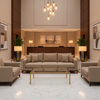 Subtle Woven Texture Soft Taupe Upholstered Sofa | Architectural Fabrics