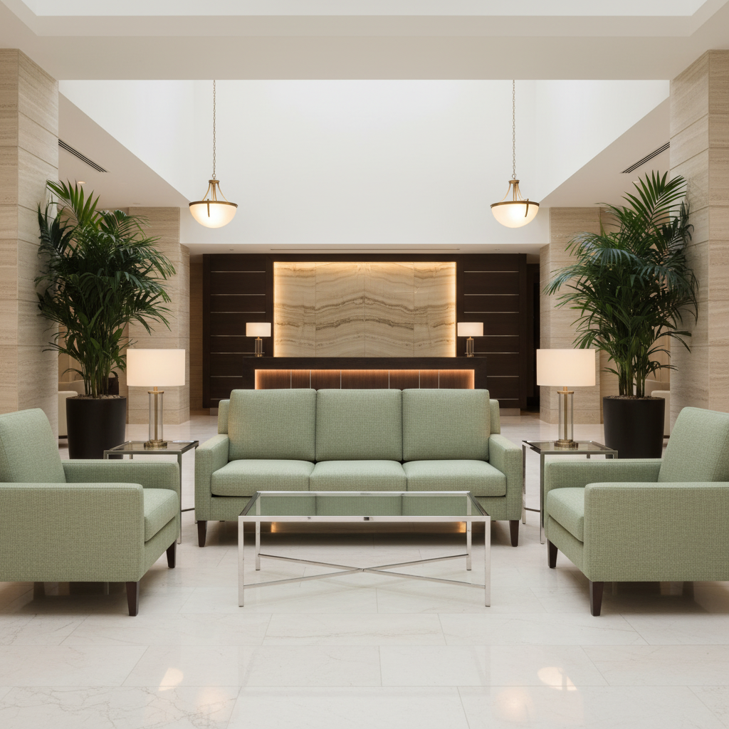 Tradewind Trace - Celadon Upholstered Sofa | Architectural Fabrics