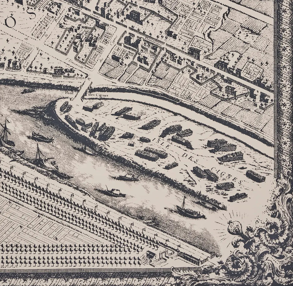 La Cite Panel Set - Ebony On Cream Wallpapers