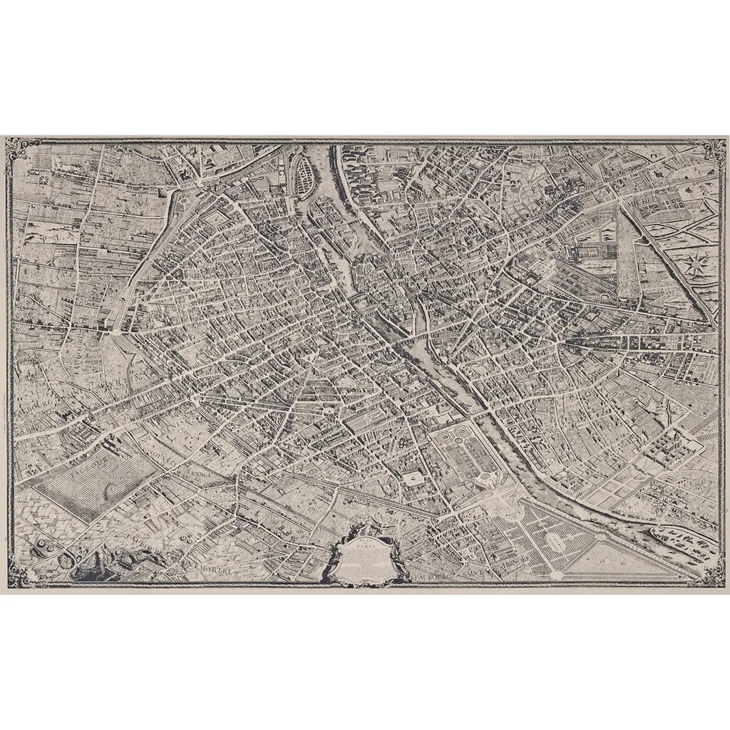 La Cite Panel Set - Ebony On Cream Wallpapers