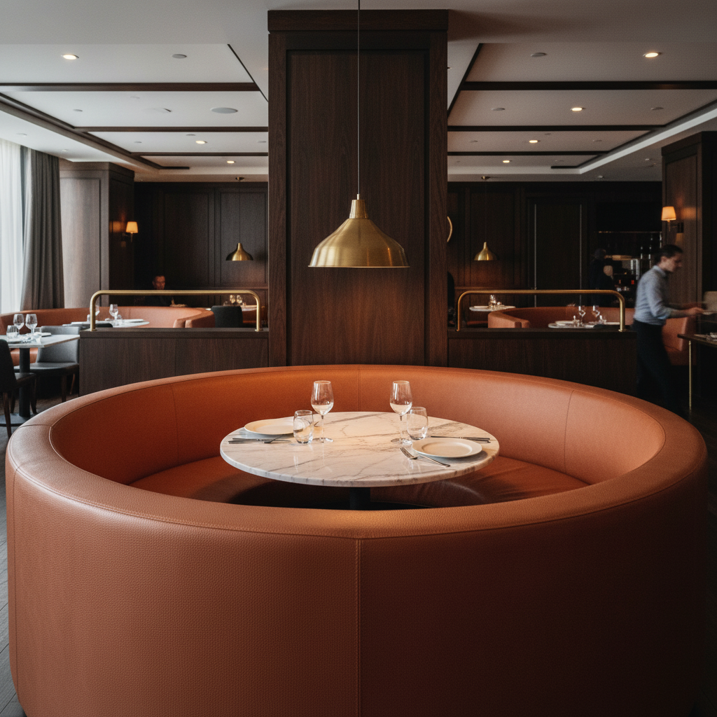 Maya Riviera - Acorn Upholstered Banquette | Architectural Fabrics