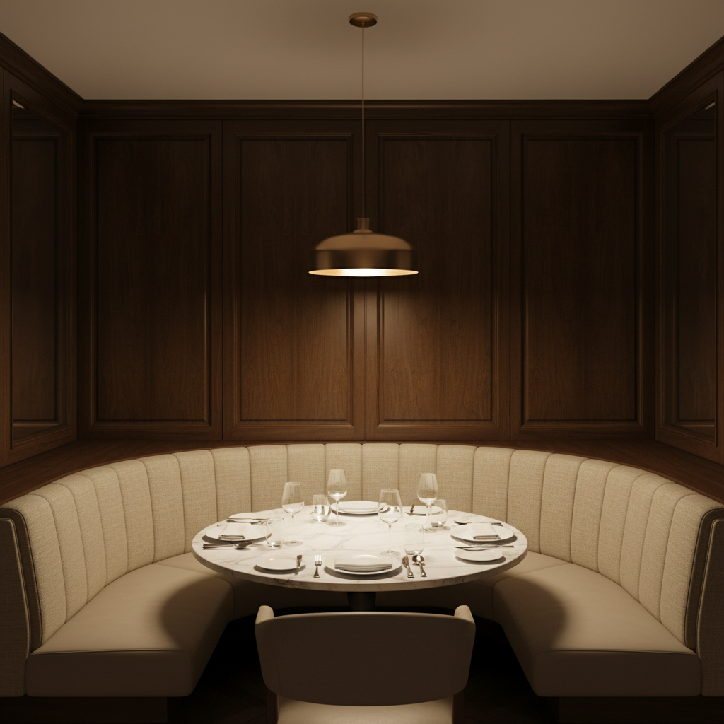 Brushed Linen Weave Natural Linen Upholstered Banquette | Architectural Fabrics