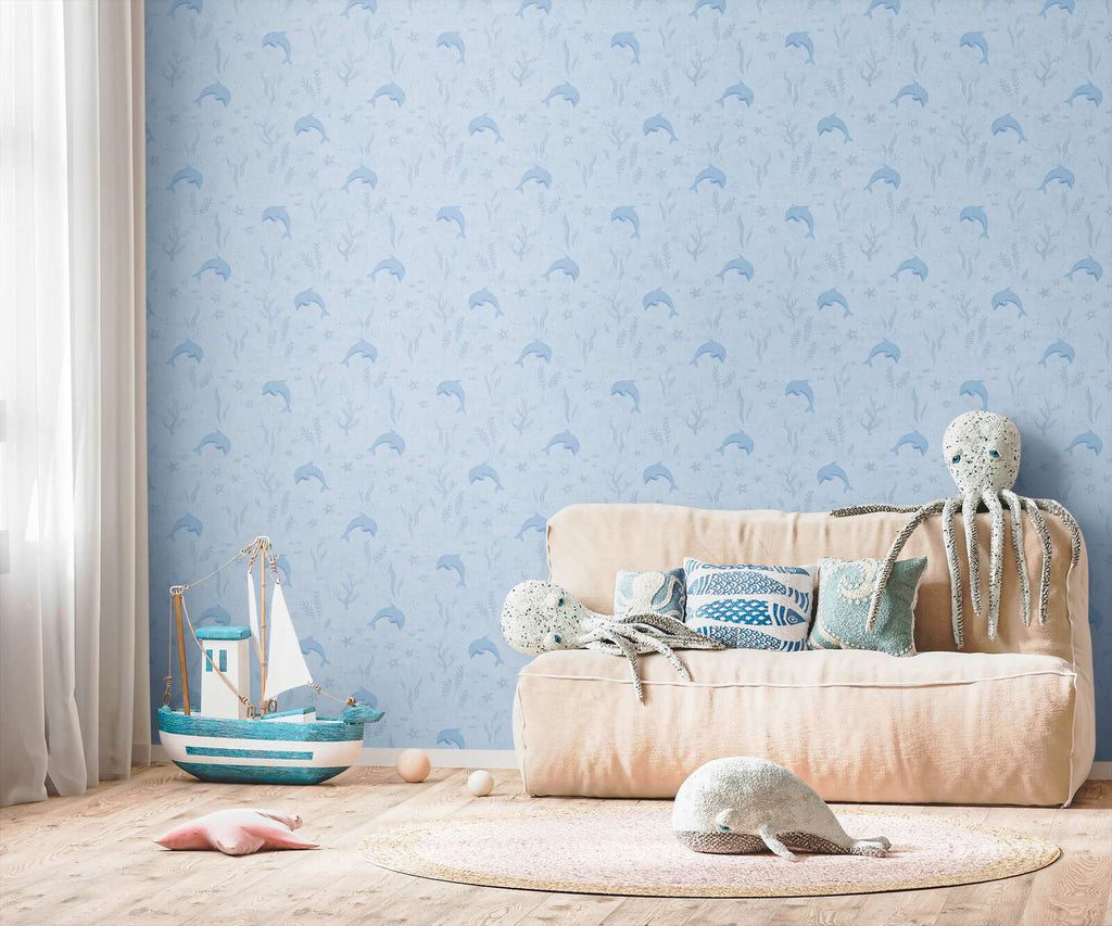 Lilly Luis Light Blue Wallcovering | AS Creation