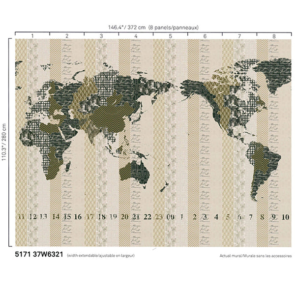 Casa Viola Vinyl Mural Width Extendable Wallcovering