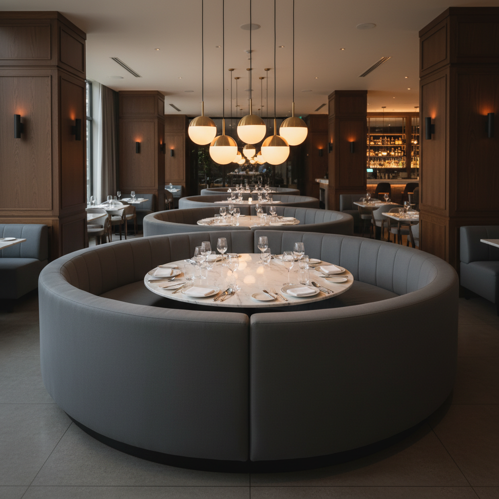 Clarksville Shale Upholstered Banquette | Architectural Fabrics