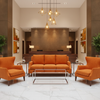 Smooth Pebble Grain Tangerine Dream Upholstered Sofa | Architectural Fabrics