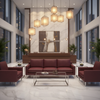 Alamo - Merlot Performance Vinyl Upholstered Sofa | Architectural Fabrics