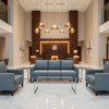 Abaca - Slate Blue Tekloom Performance Upholstered Sofa | Architectural Fabrics