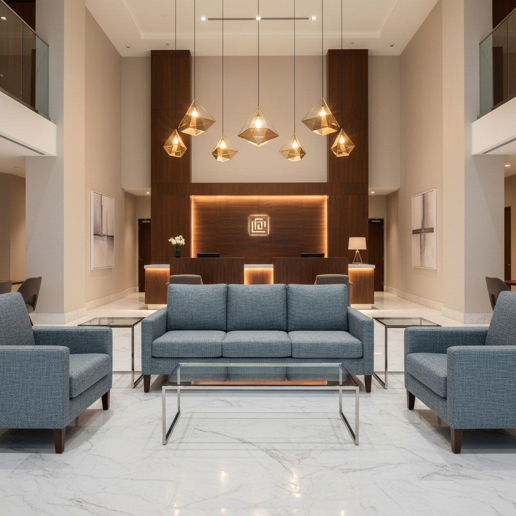 Abaca - Slate Blue Tekloom Performance Upholstered Sofa | Architectural Fabrics