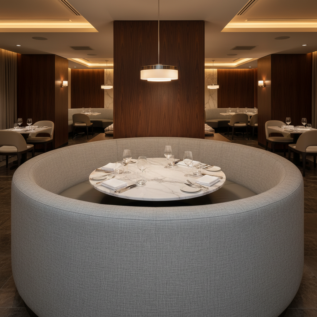 Amalfi - Silver Birch Indoor/Outdoor Vinyl Upholstered Banquette | Architectural Fabrics