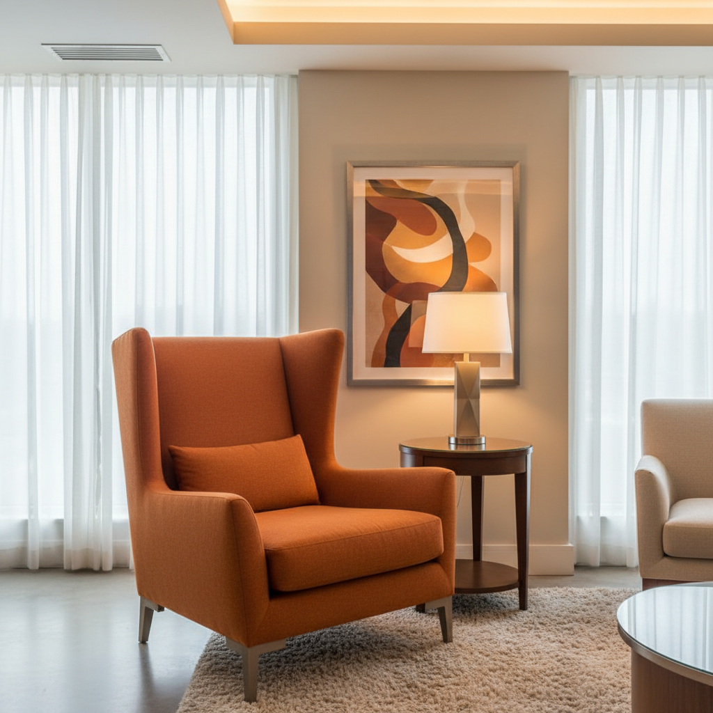 Soper Hole - Orange Upholstered Chair | Architectural Fabrics