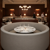 Fine Woven Texture Silver Taupe Upholstered Banquette | Architectural Fabrics