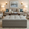 St. Barthelemy - Gull Upholstered Ottoman | Architectural Fabrics